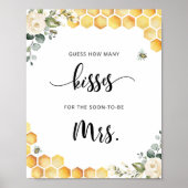 Blumenbiene wie viele Küsse Brautparty Spiel Poster (Vorne)