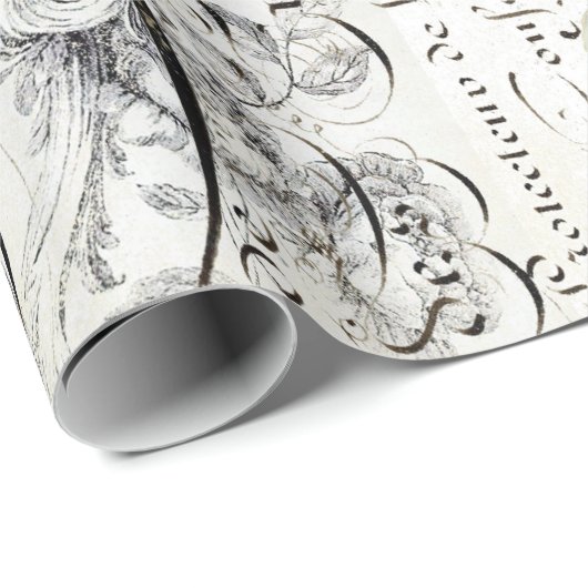 Blumenbienen-Skript-Packpapier Geschenkpapier (Rolleneckpunkt)