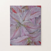 Blumenbild großer rosafarbener Blume Puzzle (Vertikal)