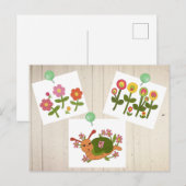 Blumenbild mit Schnecke Postkarte (Vorne/Hinten)