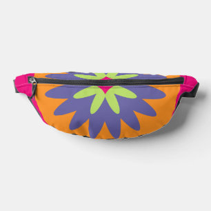 Blumenbilder in orangen und rosa bauchtasche