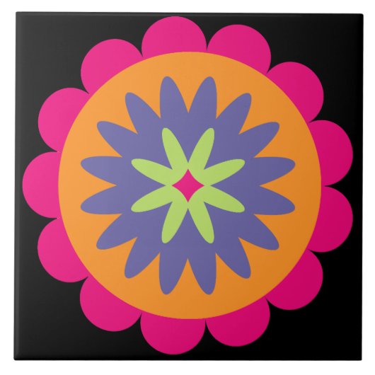 Blumenbilder in orangen und rosa fliese (Vorderseite)