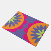 Blumenbilder in orangen und rosa fußmatte (Schrägansicht)