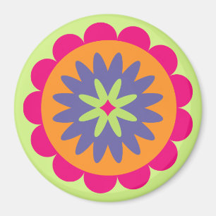 Blumenbilder in orangen und rosa magnet