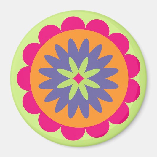 Blumenbilder in orangen und rosa magnet (Vorne)
