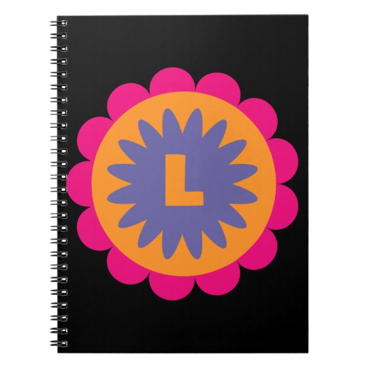 Blumenbilder in orangen und rosa notizblock (Vorderseite)