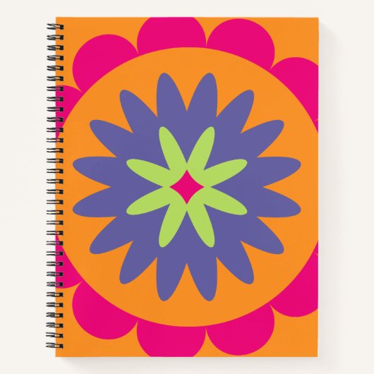 Blumenbilder in orangen und rosa notizblock (Vorderseite)