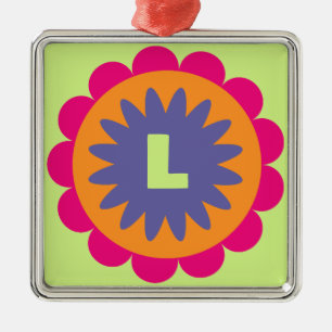 Blumenbilder in orangen und rosa ornament aus metall