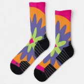 Blumenbilder in orangen und rosa socken (Links)