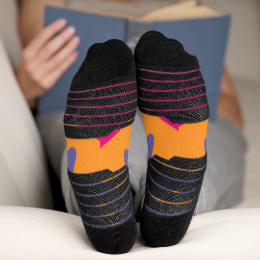 Blumenbilder in orangen und rosa socken (Unterseite)