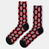 Blumenbilder in orangen und rosa socken (Linkes Detail)