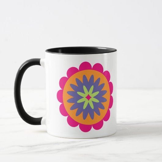 Blumenbilder in orangen und rosa tasse (Links)