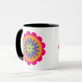 Blumenbilder in orangen und rosa tasse (Vorderseite Links)