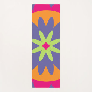 Blumenbilder in orangen und rosa yogamatte