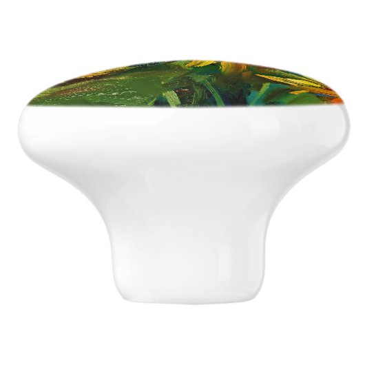 Blumenbilder Keramik Knobs Keramikknauf (Seitenansicht)