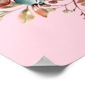 Blumenbilder, rosa Blumenreste Poster (Ecke)