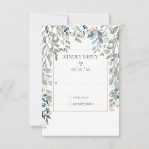 Blumenblatt Gold Geometrische Hochzeit RSVP Karte