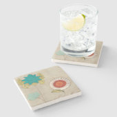 Blumenblatt kopiert I Steinuntersetzer (Seitenansicht)