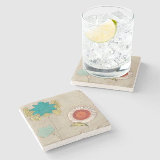 Blumenblatt kopiert I Steinuntersetzer (Seitenansicht)