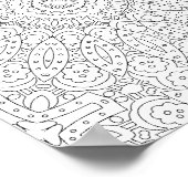 Blumenblatt-Mosaik-Mandala-Malvorlagen-Design Poster (Ecke)