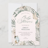 Blumenblätter Baby Shower Einladung (Vorderseite)