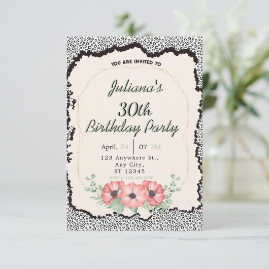 Blumenblätter Einladung (Stehend Vorderseite)