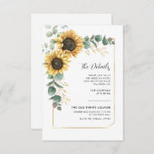 Blumenblätter Hochzeitdetails Begleitkarte (Vorne/Hinten)