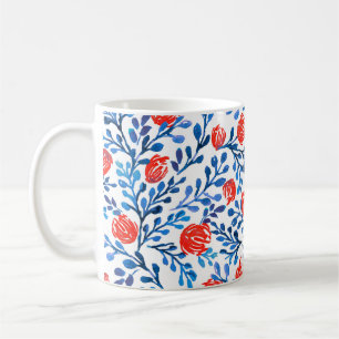 Blumenblätter: Nahtloses Naturmuster Kaffeetasse