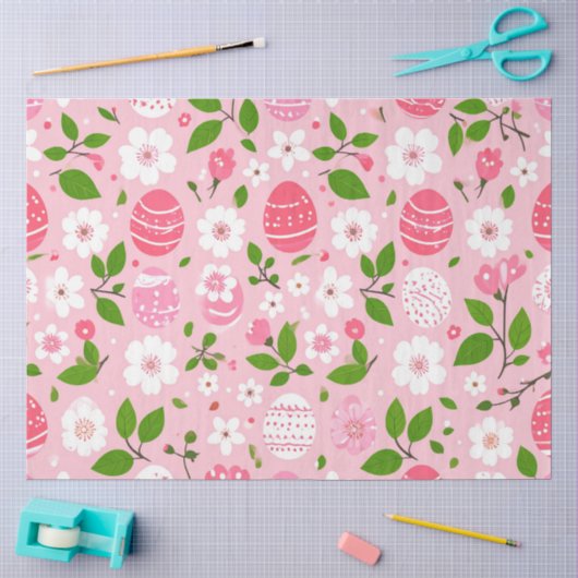 Blumenblätter und bemalte Eier Seidenpapier (Basteln)