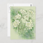 Blumenblätter und Perlen-Postkarte Postkarte (Vorne/Hinten)