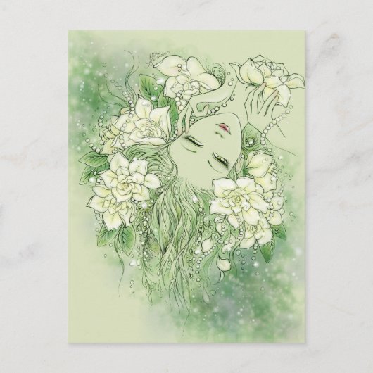 Blumenblätter und Perlen-Postkarte Postkarte (Vorderseite)