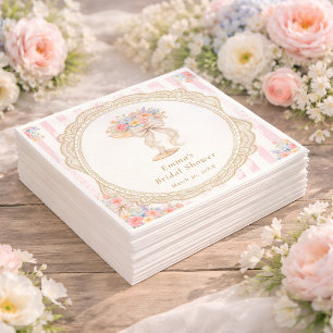 Blumenblätter und Prosecco Farbige Florale Hochzei Serviette