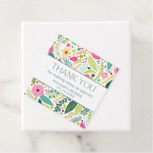 Blumenblätter und Prosecco Florale Hochzeitsdusche Geschenkanhänger