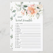 Blumenblätterblatt Baby Word Scramble Game Paper (Vorne/Hinten)