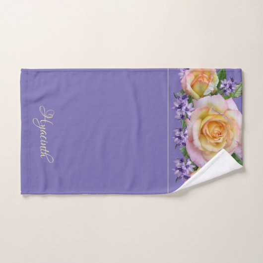 Blumenblätterblätter Rose Periwinkle Hintergrund Handtuch (Handtuch)