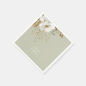 Blumenblätterblättern grün serviette (Ecke)