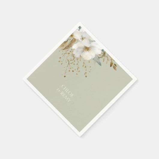 Blumenblätterblättern grün serviette (Ecke)