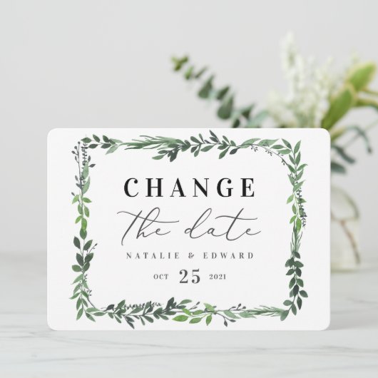 Blumenblätterflora verändern das Datum Save The Date (Stehend Vorderseite)