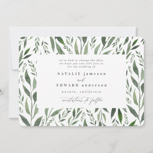 Blumenblätterflora verändern das Datum Save The Date (Rückseite)