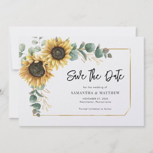 Blumenblättergarten Sonnenblume Save The Date (Vorderseite)