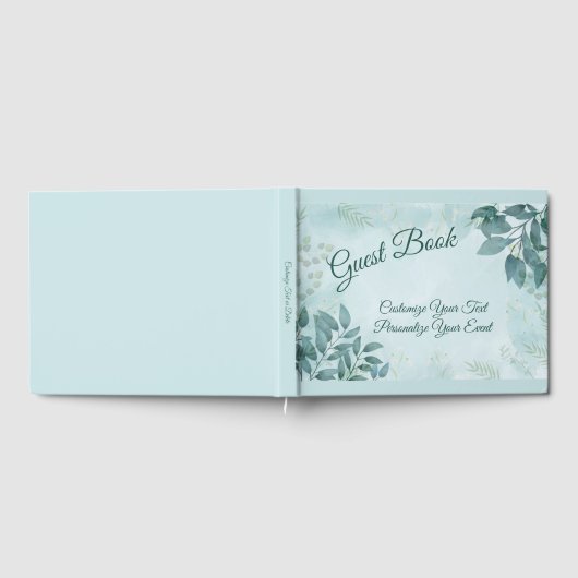 Blumenblättern Aquamarin Romantische Feier Gästebuch (Voll)
