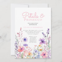 Blumenblättern und Prosecco-Brautparty