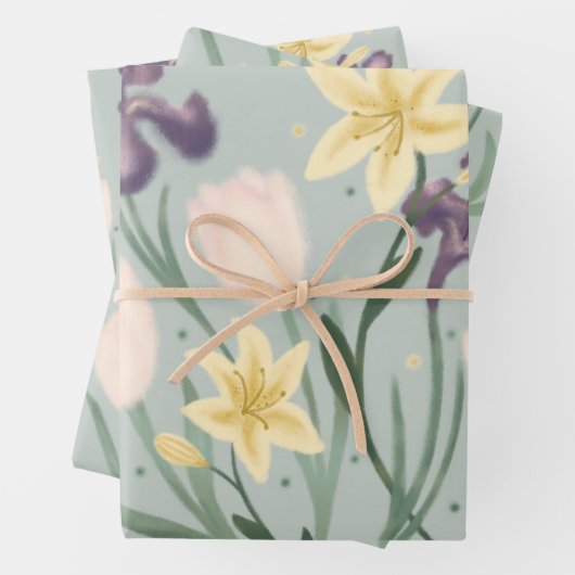 Blumenblätterpapier Geschenkpapier Set (Beispiel)
