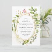 Blumenblätterturm Hochzeitseinladung Einladung (Stehend Vorderseite)