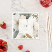 Blumenblätterüberlagerungen und -initialen serviette (Beispiel)