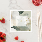 Blumenblätterüberlagerungen und -initialen serviette (Beispiel)