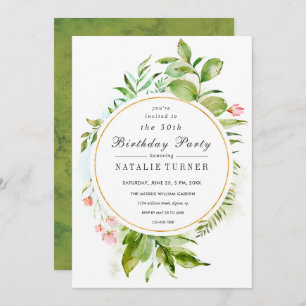 Blumenblätterung Geburtstagsparty Einladung