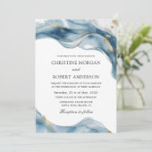 Blumenblätterung Wasserfarbe Elegante Grüne Hochze Einladung (Stehend Vorderseite)