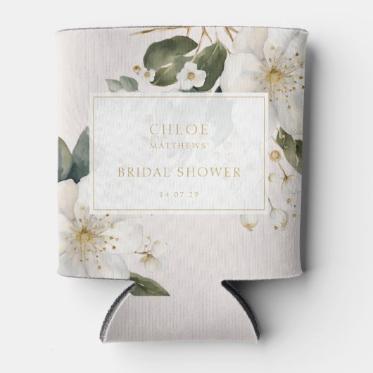 Blumenblätterung Wasserfarben Bridal-Dusche Dosenkühler (Vorderseite)