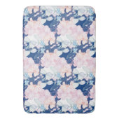Blumenblättrige Blume grün rosa blaue Farbtöne Badematte (Vorderseite Vertikal)